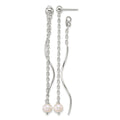 Sterling Silver Polished Fancy FWC Pearl Front/Back Post Dangle Earrings