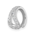 Sterling Silver Rhodium-plated Polished CZ Single Ear Cuff