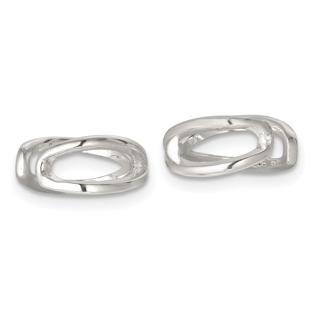 Sterling Silver Polished Criss Cross Pair of Ear Cuffs