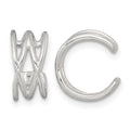 Sterling Silver Polished Double Criss Cross Pair of Ear Cuffs