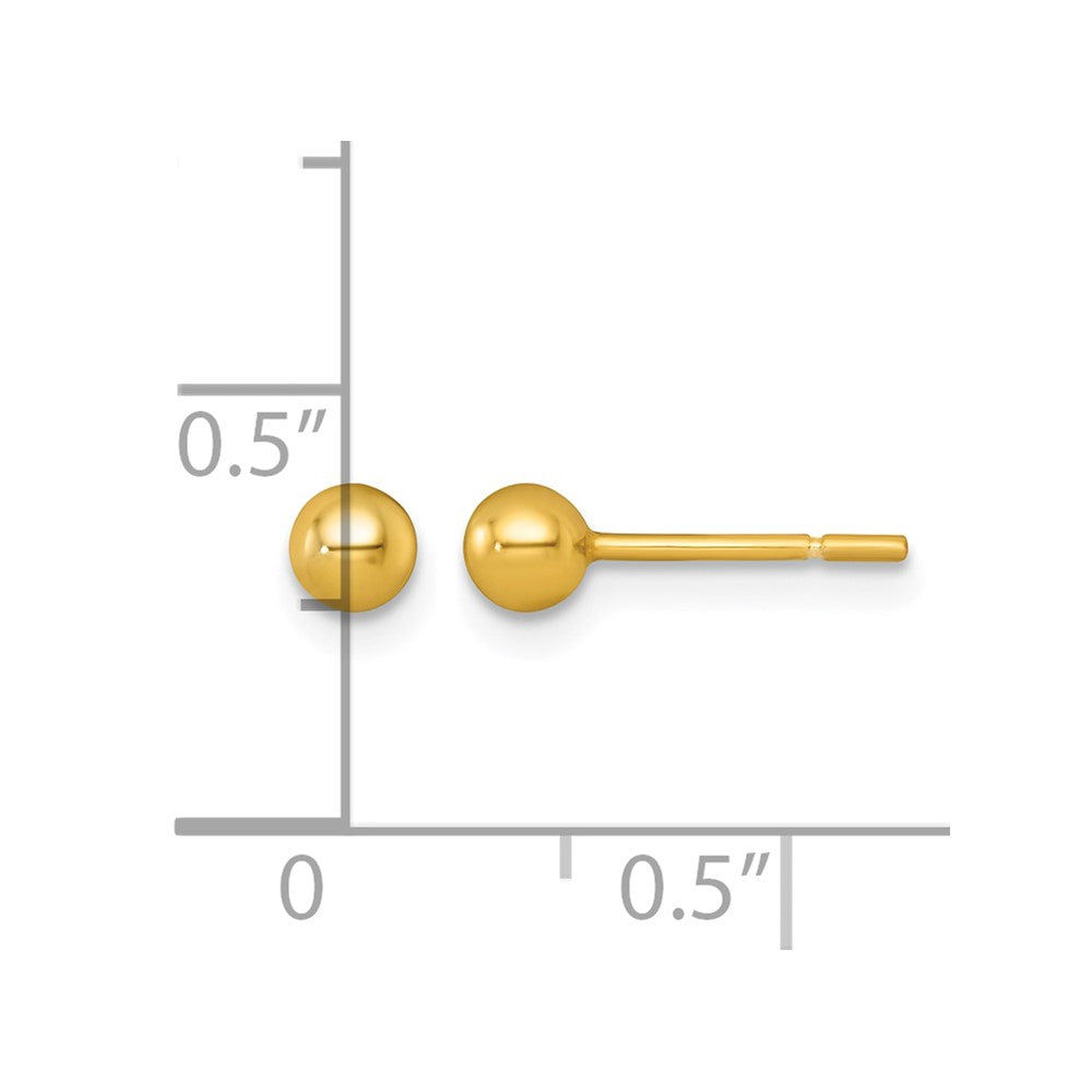 Sterling Silver Gold-tone Polished 3.75mm Ball Post Earrings
