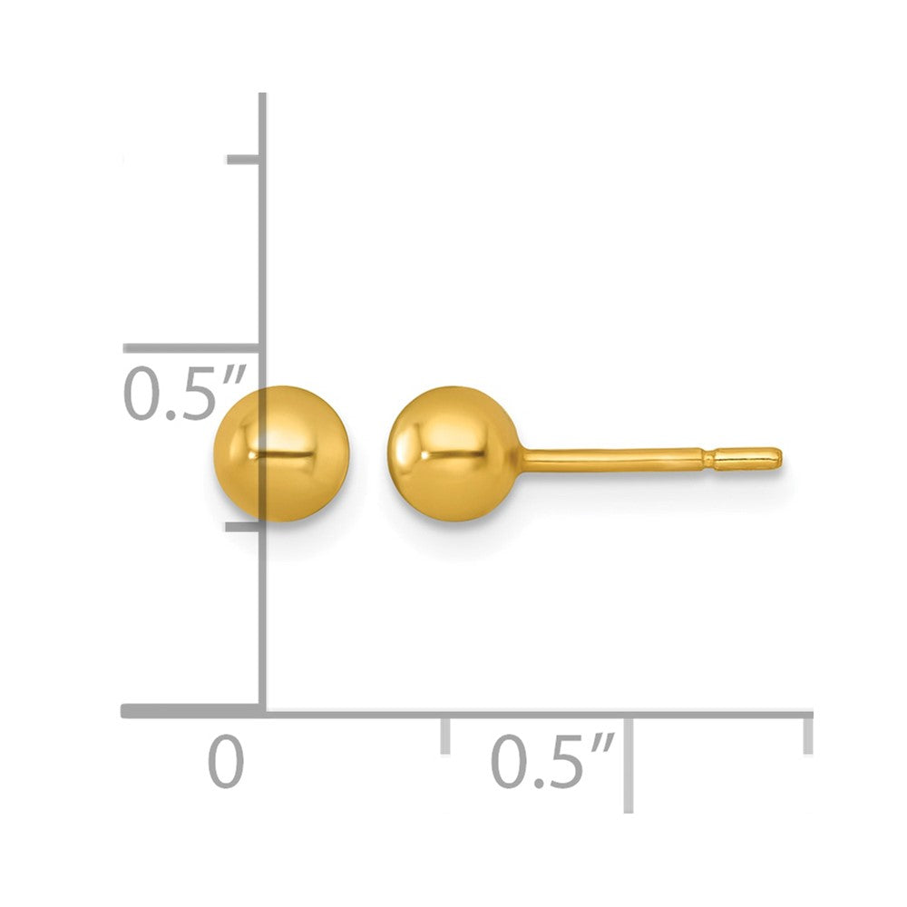 Sterling Silver Gold-tone Polished 4.75mm Ball Post Earrings