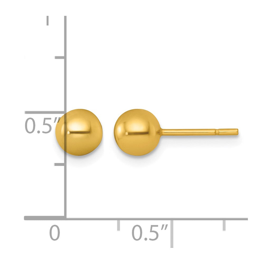 Sterling Silver Gold-tone Polished 5.75mm Ball Post Earrings