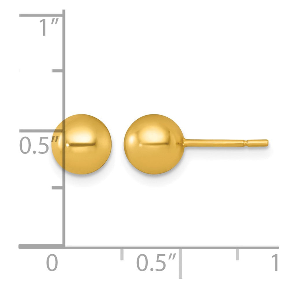 Sterling Silver Gold-tone Polished 6.75mm Ball Post Earrings