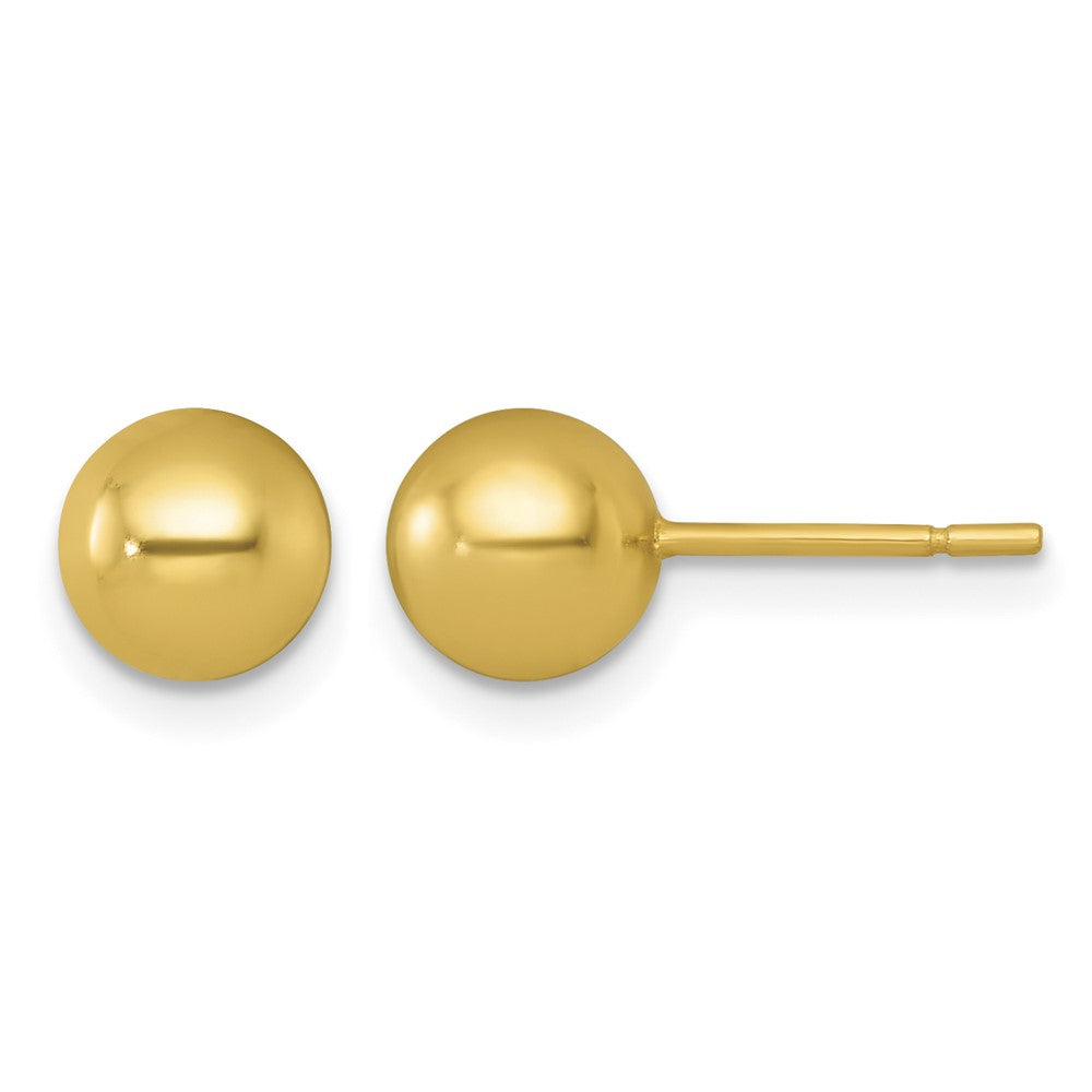 Sterling Silver Gold-tone Polished 6.75mm Ball Post Earrings