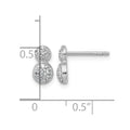 Sterling Silver Rhodium-plated Polished Fancy CZ Post Earrings
