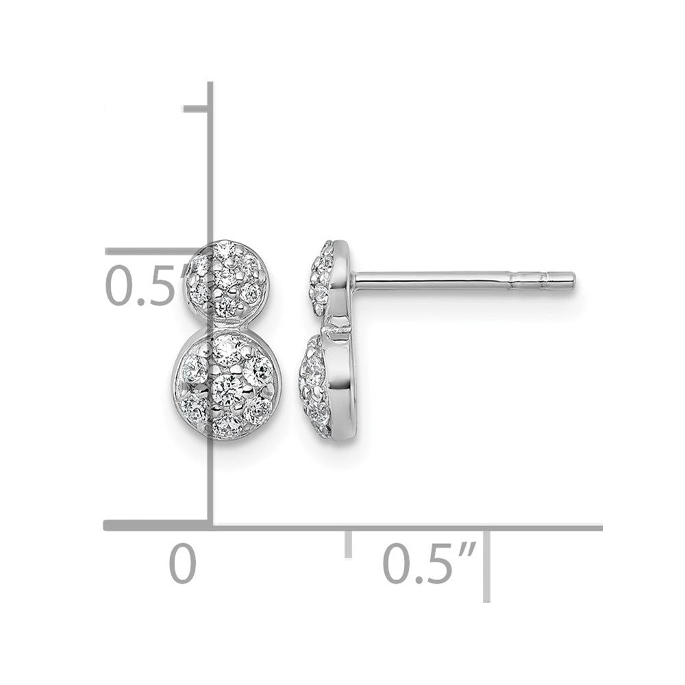 Sterling Silver Rhodium-plated Polished Fancy CZ Post Earrings