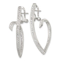 SSilver Polished CZ Fancy Swirl In and Out Omega Back Post Earrings