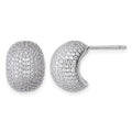 Sterling Silver Rhodium-plated CZ Pave Post Earrings