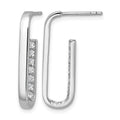 Sterling Silver Rhodium-plated CZ Polished Rectangle Post Earrings