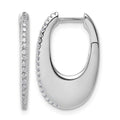 Sterling Silver Rhodium-plated CZ Polished Hinged Hoop Earrings