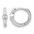 Sterling Silver Rhodium-plated Round and Oval CZ Hinged Round Hoop Earrings