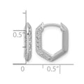 Sterling Silver Rhodium-plated Polished CZ Geometric Hoop Earrings