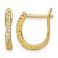 Sterling Silver Gold-tone Polished CZ Hoop Earrings