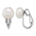 Sterling Silver Rh-plated 7-8mm FWC Pearl Non Pierced Earrings