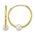Sterling Silver Gold-plated 6-7mm FWC Pearl Hoop Earrings