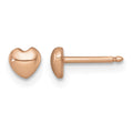 Sterling Silver Rose Gold-plated Polished Pettie Heart Post Earrings