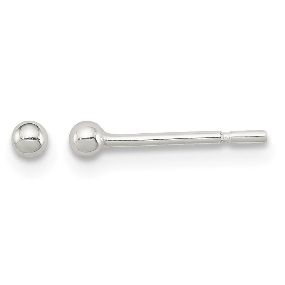 Sterling Silver Polished 2mm Ball Earrings