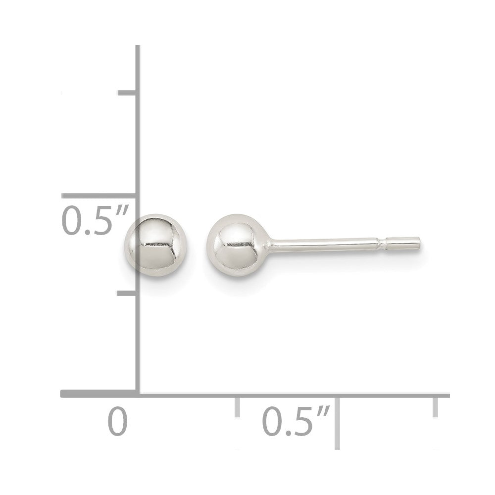 Sterling Silver 4mm Ball Earrings