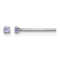 Sterling Silver Madi K RH-plat Purple 2mm CZ Stud Post Earrings