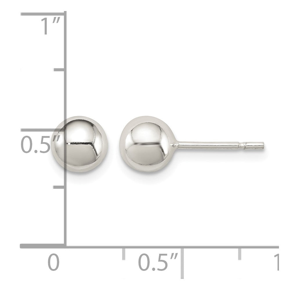 Sterling Silver Polished 6mm Ball Earrings