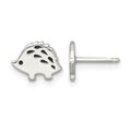 Sterling Silver Polished Enameled Hedgehog Post Earrings