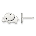 Sterling Silver Polished Enameled Elephant Post Earrings