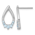 Sterling Silver RH-plated Polished Swiss Blue Topaz Teardrop Post Earrings