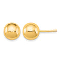 Sterling Silver Gold-tone Polished 9mm Ball Earrings