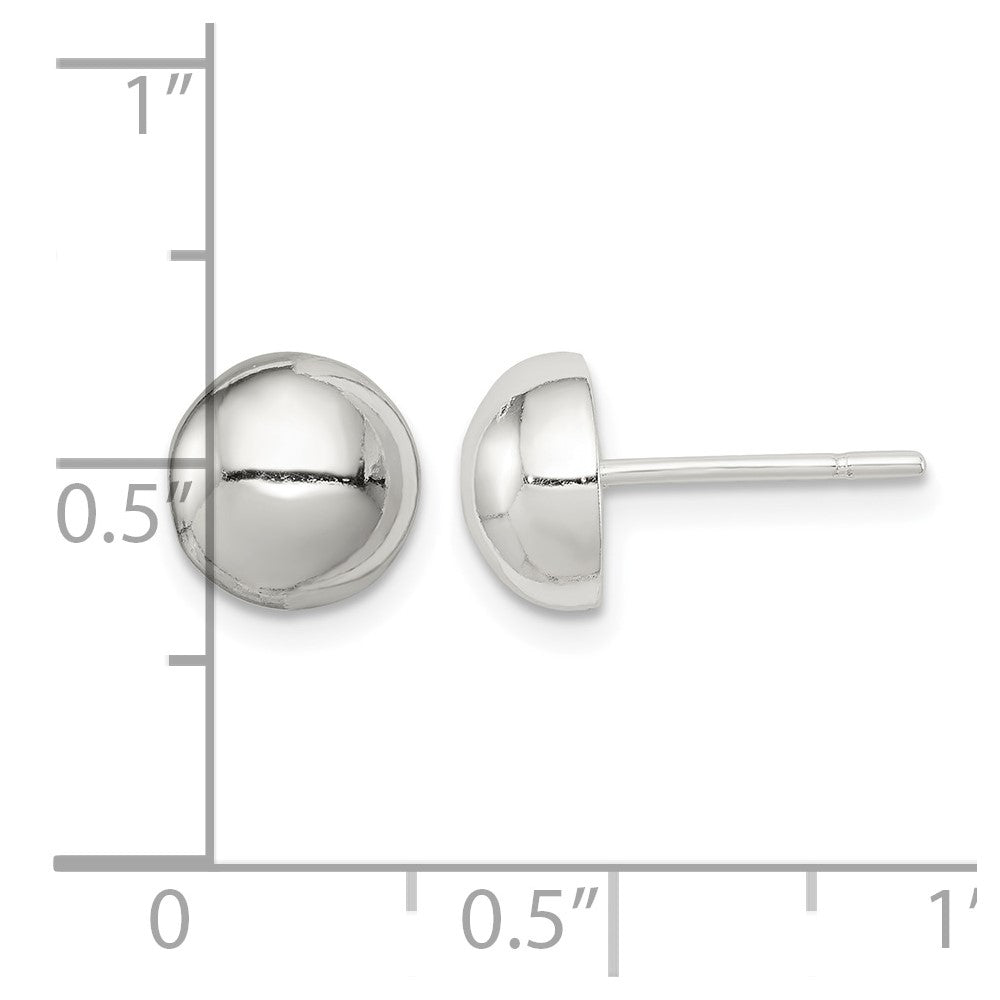 Sterling Silver Polished 8mm Button Earrings