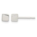 Sterling Silver Polished 4mm Square Cube Earrings