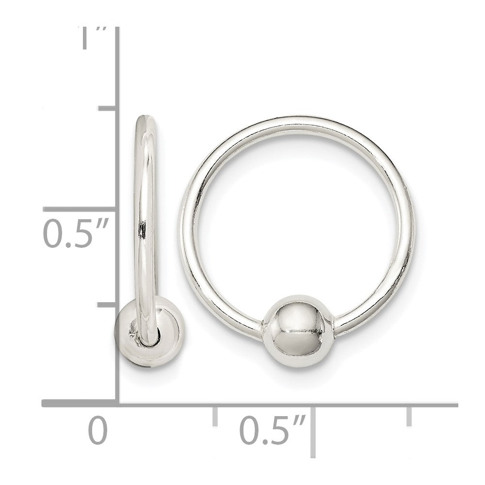 Sterling Silver Bead Endless Hoop Earrings