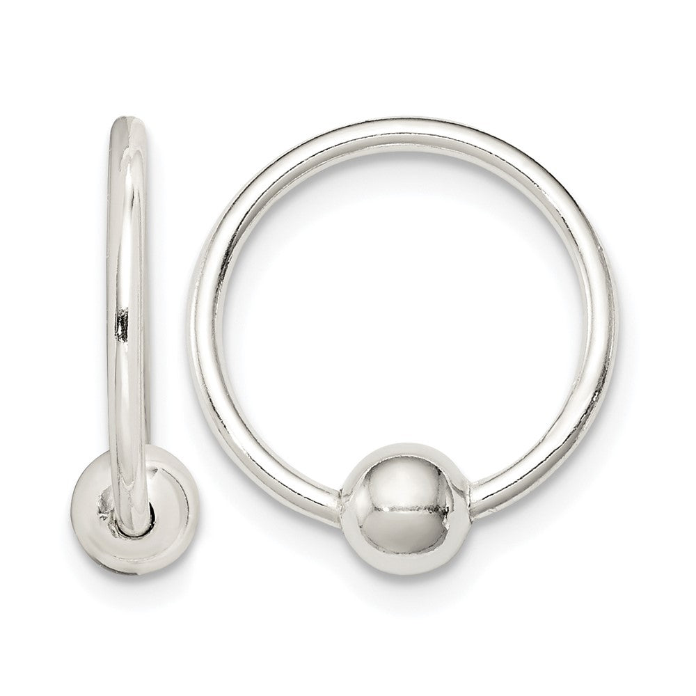 Sterling Silver Bead Endless Hoop Earrings