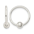 Sterling Silver Bead Endless Hoop Earrings