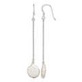 Sterling Silver Polished Freshwater Cultured Coin Pearl Dangle Earrings