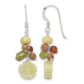 Sterling Silver Jade/Unikite/Peridot/Aventurine/Carnelian Dangle Earrings