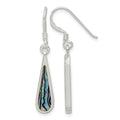 Sterling Silver Polished Abalone Teardrop Dangle Earrings
