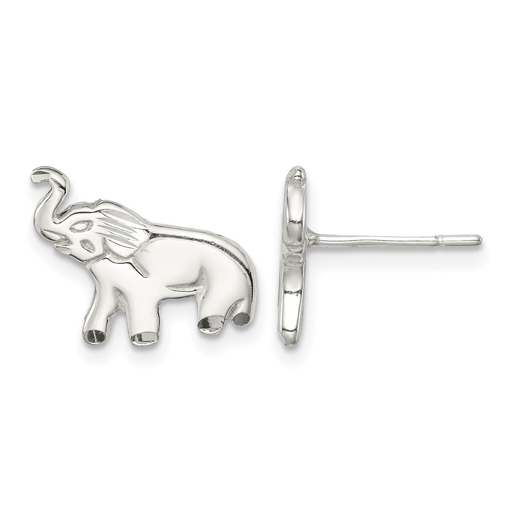 Sterling Silver Elephant Post Earrings