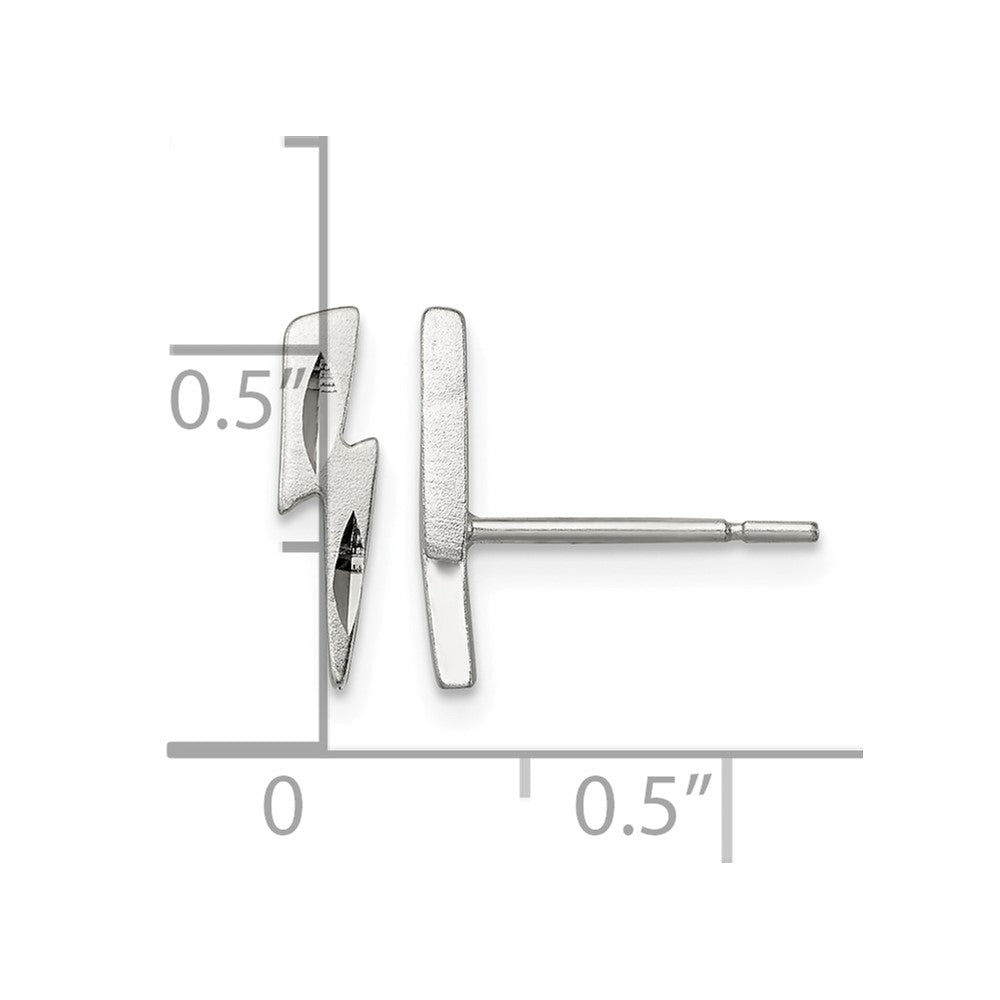 Sterling Silver Lightning Bolt Post Earrings