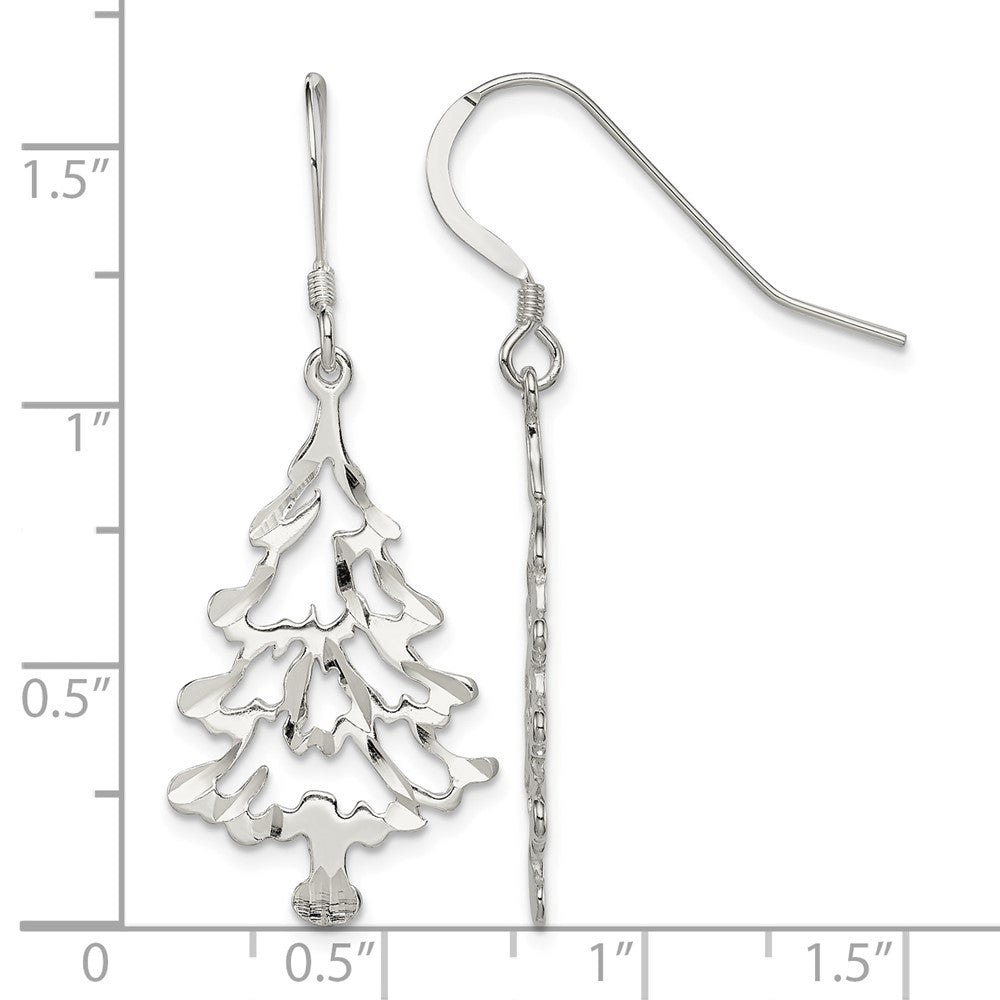 Sterling Silver Christmas Tree Earrings