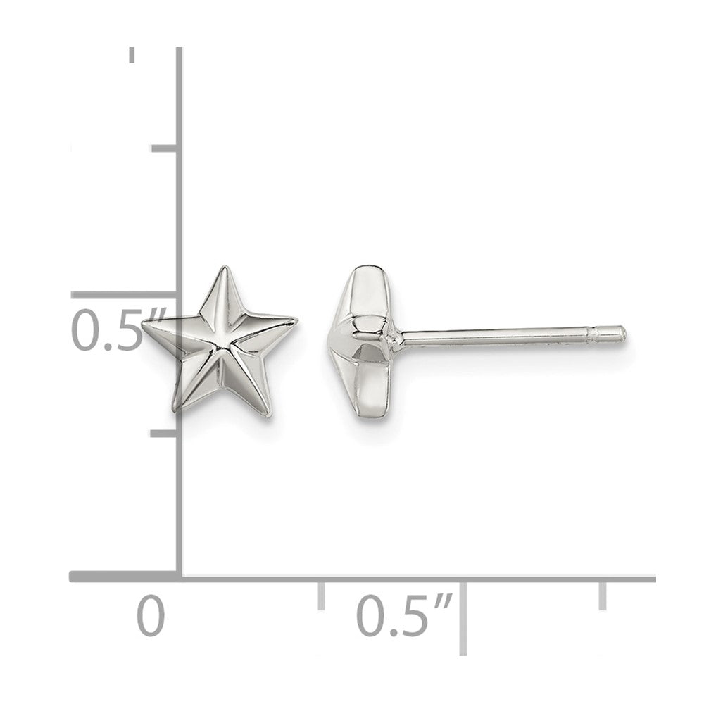 Sterling Silver Polished Star Post Earrings