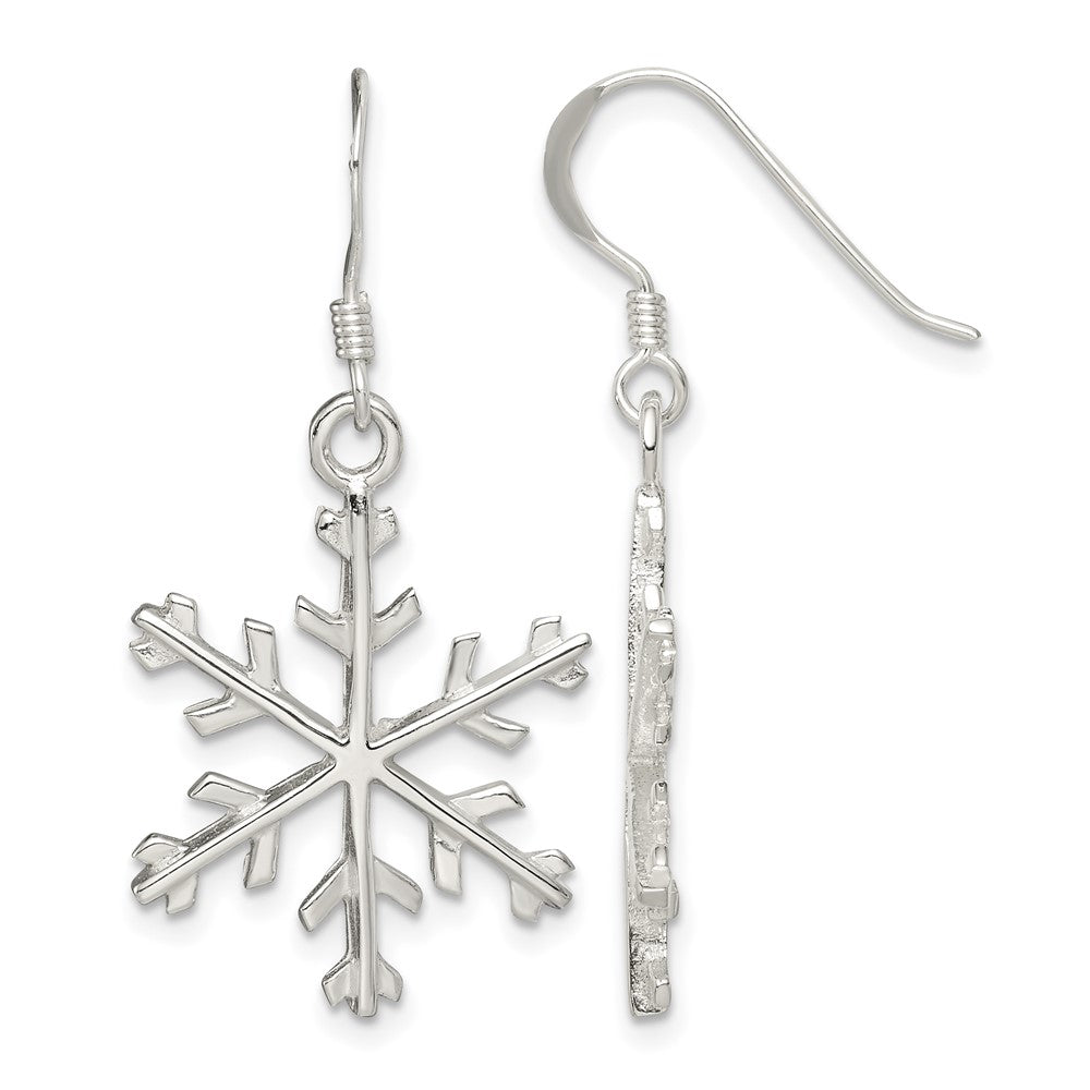 Sterling Silver Snowflake Dangle Earrings