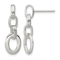 Sterling Silver Polished Oval Link Dangle Earrings