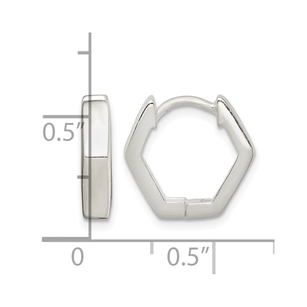Sterling Silver Striped Hinged Hoop Earrings