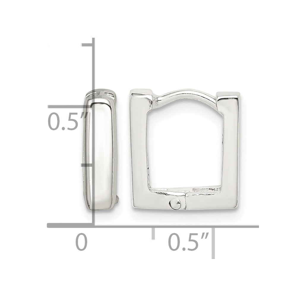 Sterling Silver Square Hinged Hoop Earrings