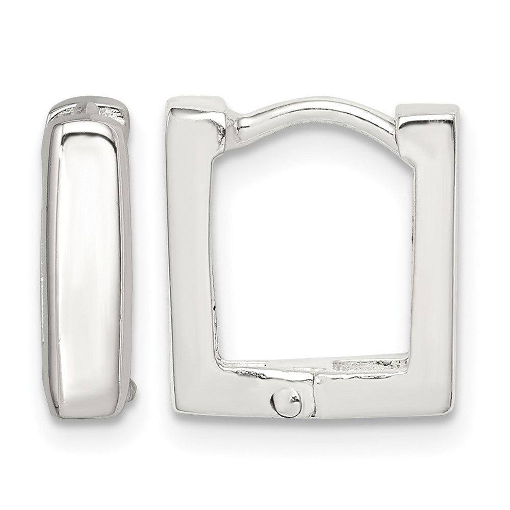 Sterling Silver Square Hinged Hoop Earrings