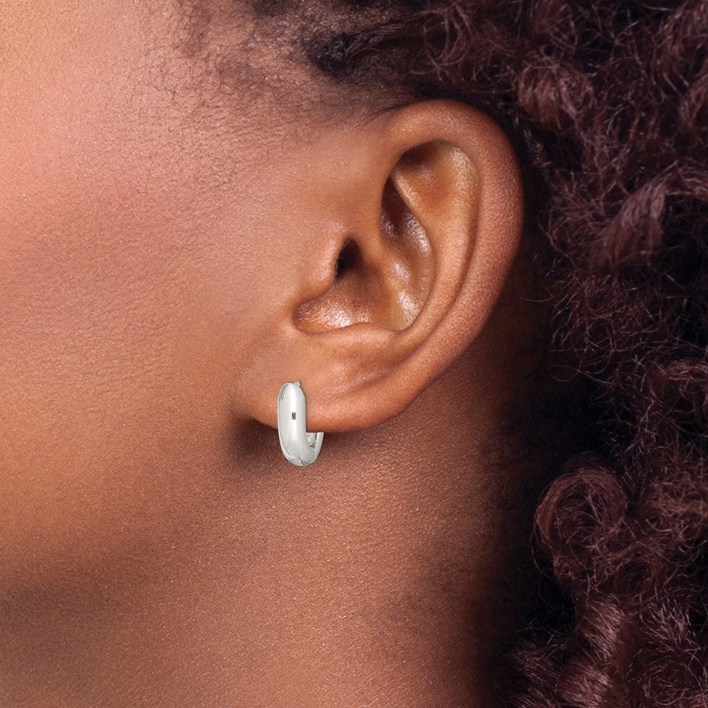 Sterling Silver Oval Hinged Hoop Earrings