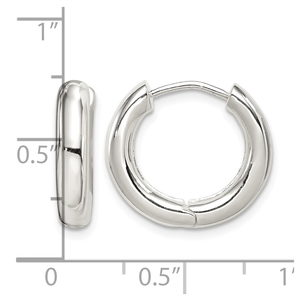 Sterling Silver Polished Hinged Hoop Earrings