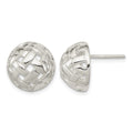 Sterling Silver 14mm Fancy Button Post Earrings