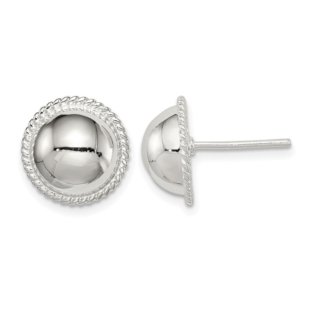 Sterling Silver 12mm Button Earrings